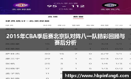 2015年CBA季后赛北京队对阵八一队精彩回顾与赛后分析